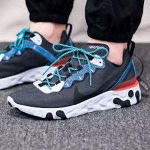 Nike React Element 55 SE, Men’s US Size-13, Anthracite/Blue-Fury Training Shoes